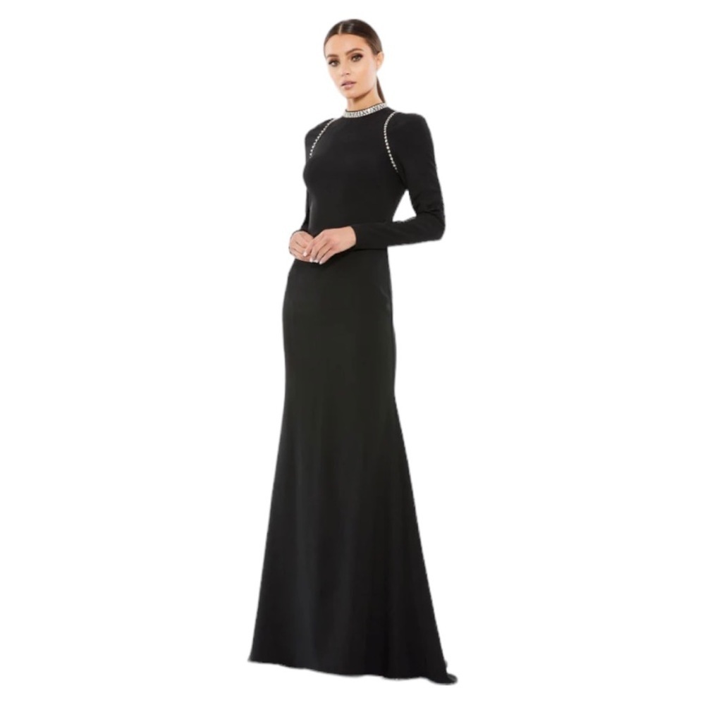 NWOT IEENA FOR MAC DUGGAL RAGLAN LONG SLEEVE HIGH NECK GOWN